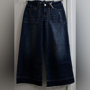 Hollister Low-Rise Denim Culottes (0R/W24, Dark Wash)